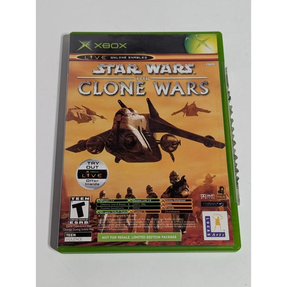 Star Wars The Clone Wars + Tetris Worlds (Original Xbox) CIB‎ COMPLETE & TESTED